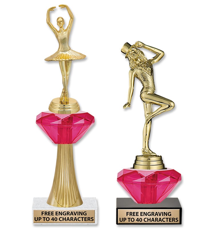 Dance Pink Crystalline Trophies