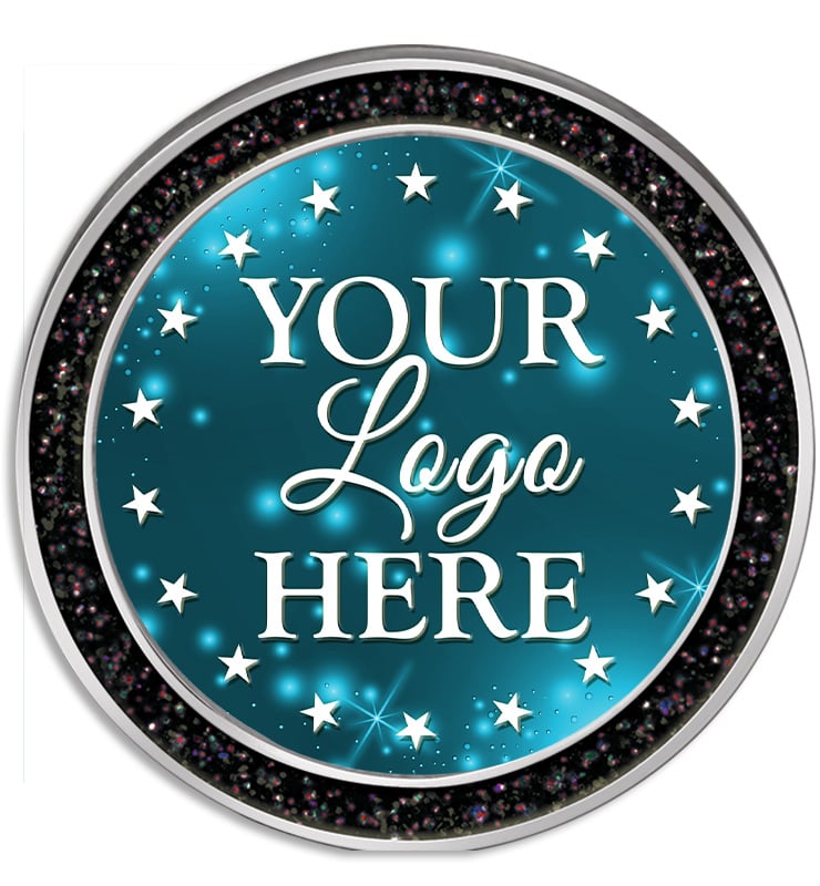 1.3" Black Glitter Insert Pin