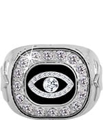 Football Bling Silver Crystal Ring