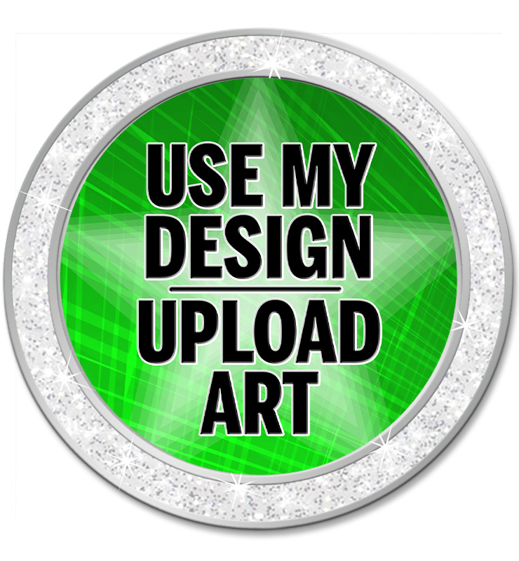 1.3" Silver Glitter Insert Pin