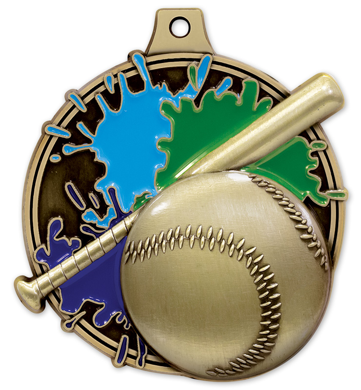 2" Baseball Splash Medals