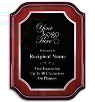 Mahogany Lifetime Silver Border Plaque