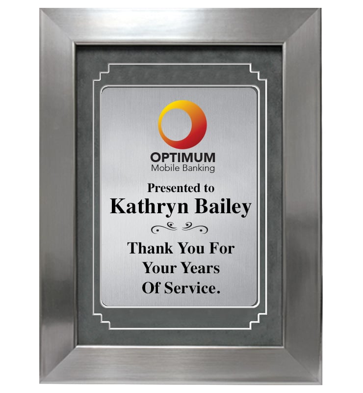 Premium Silver Frame Plaque With Silver Plate