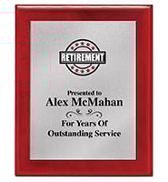 Rosewood Piano Plaque With Silver Matte Plate