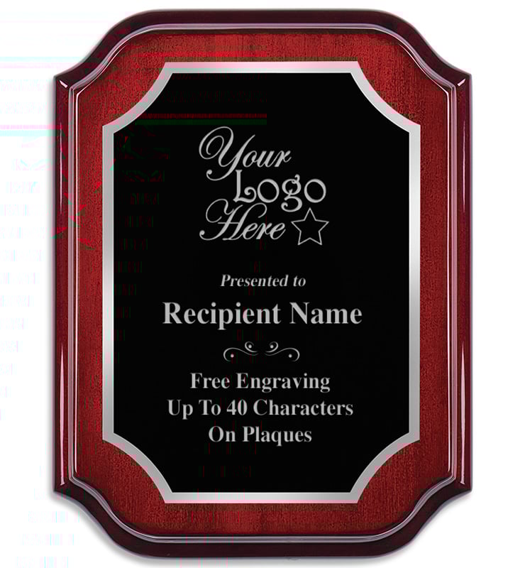 Mahogany Lifetime Silver Border Plaque