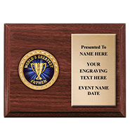 Walnut Finished Wood Horizontal Insert Plaque