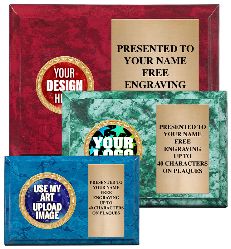 Color Marbleized Horizontal Insert Plaques