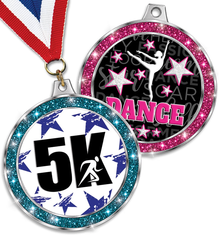 2 1/2" Glitter Insert Medals