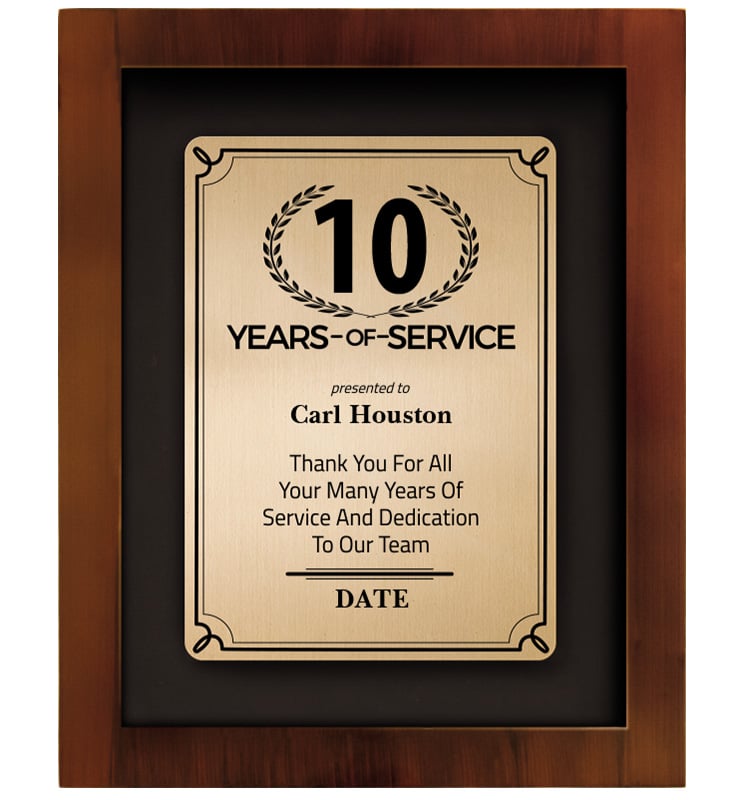 Years Of Service Shadow Box Frame Plaque