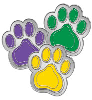 Crown Awards .75 x.75 Paw Print Pins Paw Print Lapel Pins Great Purple Paw Insert Pin for School Events Gold 