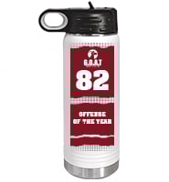 White School Spirit Water Bottle 20oz - Maroon White
