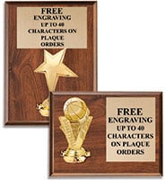 Classic Walnut Finished Figurine Plaques