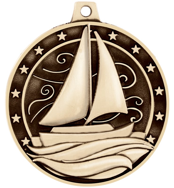 2" 3D Sailboat Medal