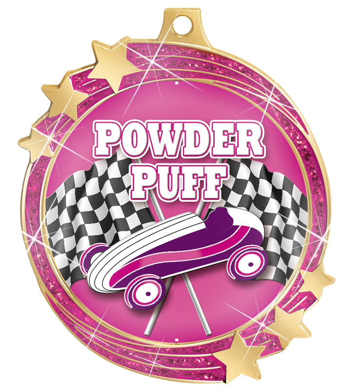 2 1/2" Pink Glitter Shooting Star Medal