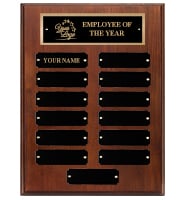13 Plate Large Walnut Perpetual Plaque