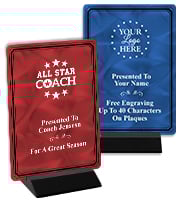 Vertical Color Metal Plaque On Stand