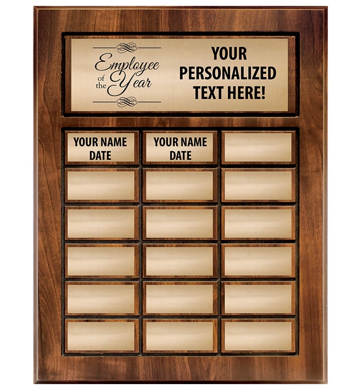 18 Plate Cherry Wood Perpetual Plaque