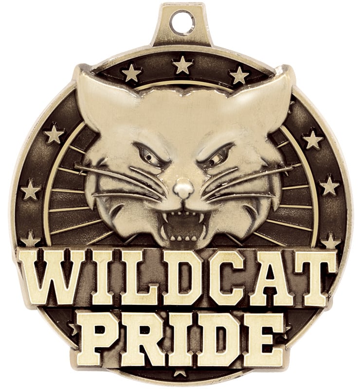 2" 3D Wildcat Pride Medal