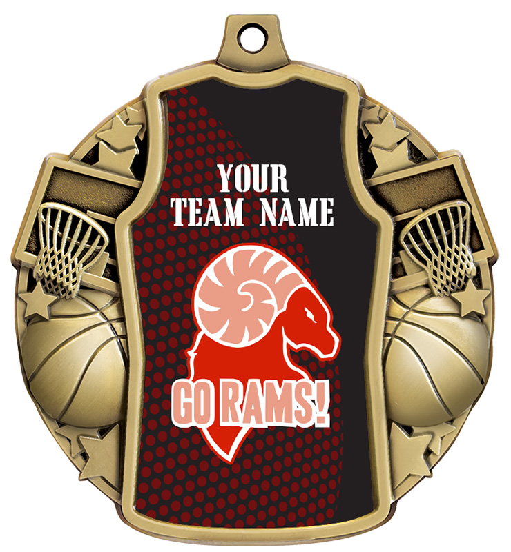 2 1/2" Basketball Jersey Insert Medals