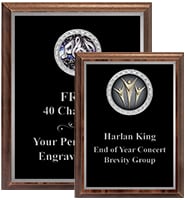 Executive Wood Silver Border Insert Plaques
