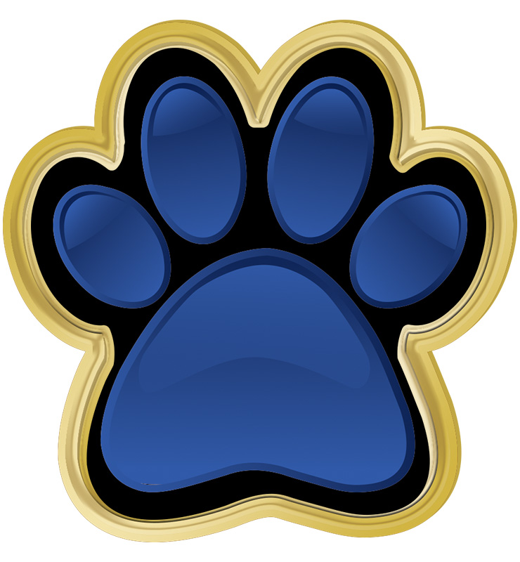 Blue Paw Print Insert Pin