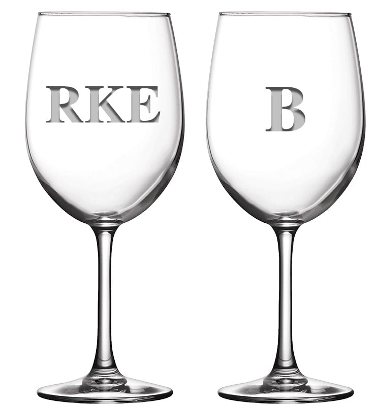 Soiree Monogram Goblet 12oz