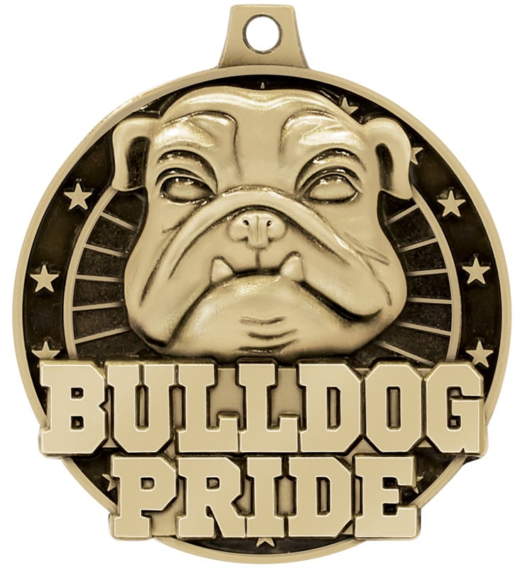 2" 3D Bulldog Pride Medals