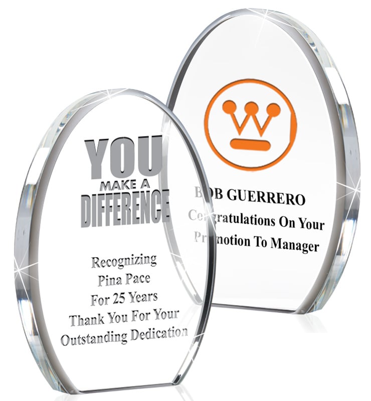 Oval Standing Paperweight