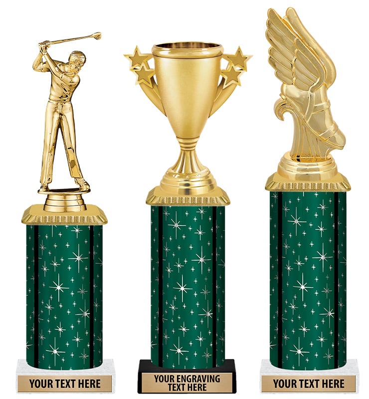 Emerald Green Deluxe With Cap Trophies