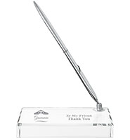 Crystal Paperweight Pen Set