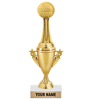 Golf Starburst Cup Trophy With Figure