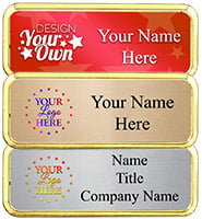 Small Rounded Gold Frame Color Badge
