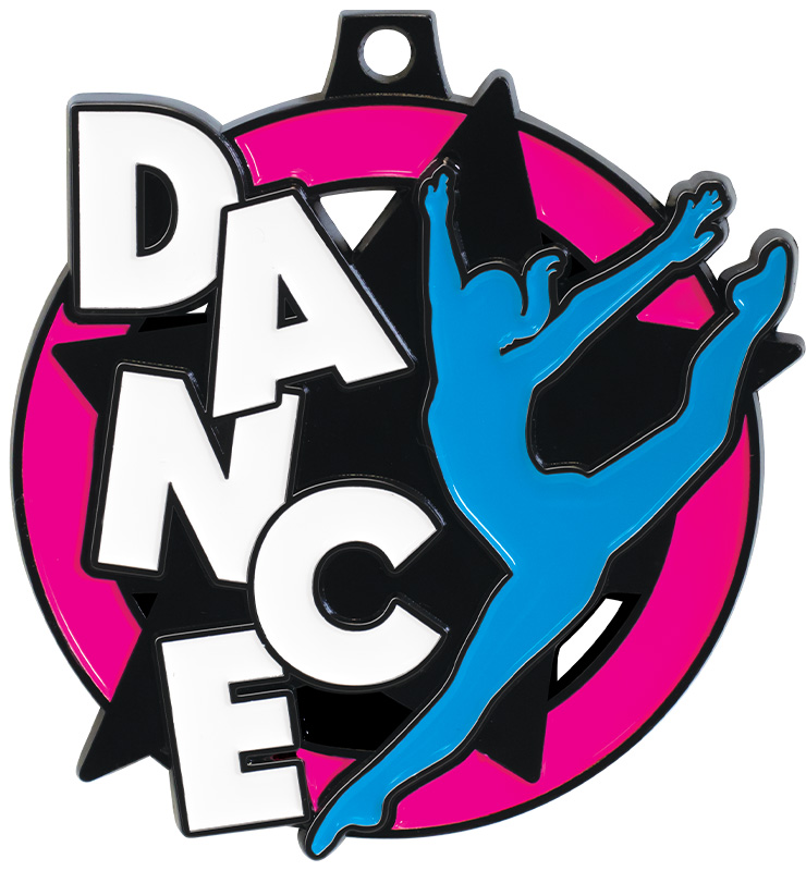 2" Black Dance Neon Breakout Medal