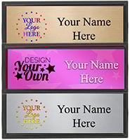 Small Rectangle Black Frame Color Badge