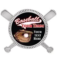 1.75" Silver Crossed Bats Pin