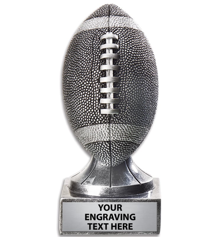 Rustic Silver Football Sculpture