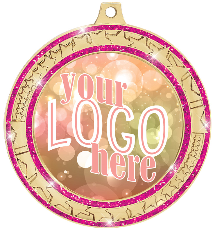 2 Â¾â€ Pink Star Trail Insert  Medals