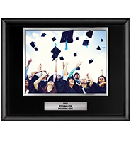 Shiny Black Horizontal Slide-In Photo Frame Plaque