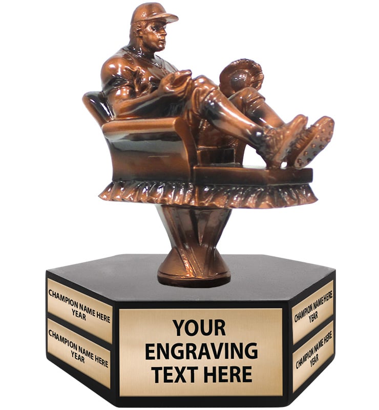 Fantasy Baseball Couch Potato Hexagon Base Perpetual Trophy