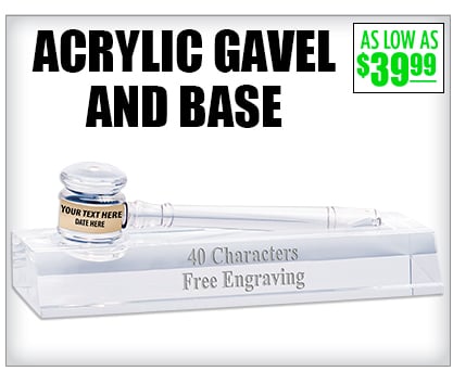 Acrylic Gavel And Base