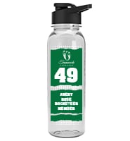 Clear School Spirit Water Bottle 24oz - Green White