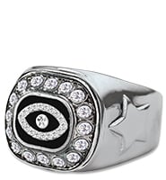 Fantasy Football Silver Crystal Ring
