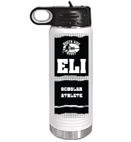 White School Spirit Water Bottle 20oz - Black White