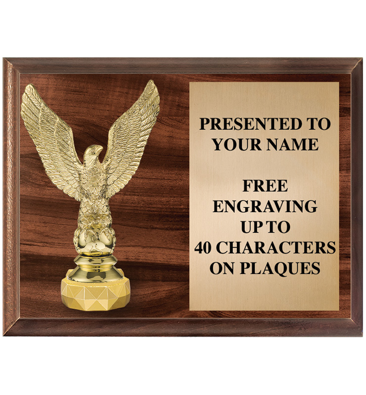 9"X7"Figurine Horizontal Eagles Plaque