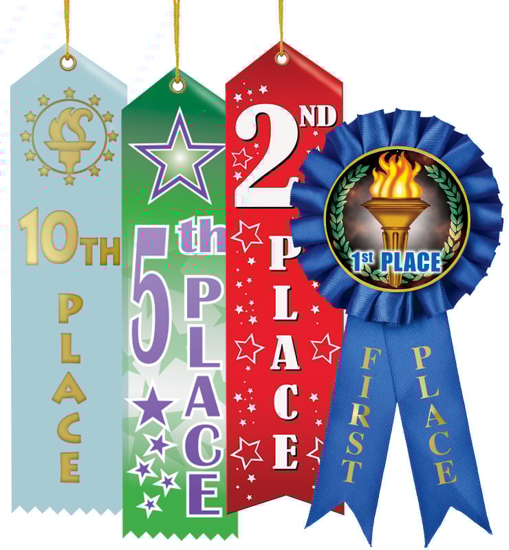 1st Thru 10th Place Ribbons