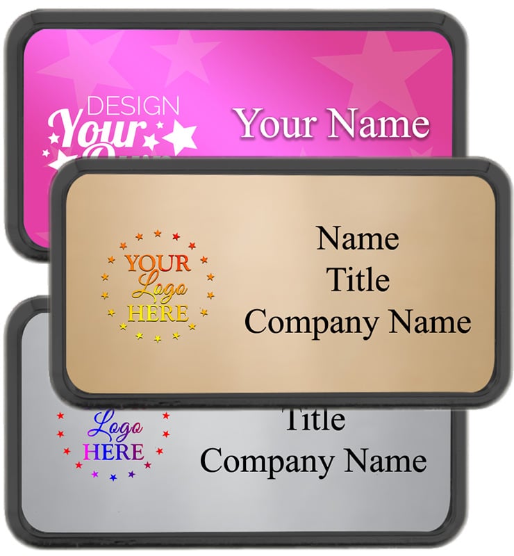 Large Rounded Black Frame Color Badge