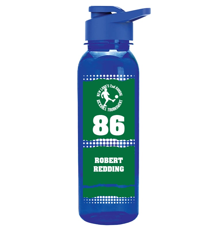 Blue School Spirit Water Bottle 24oz - Green White