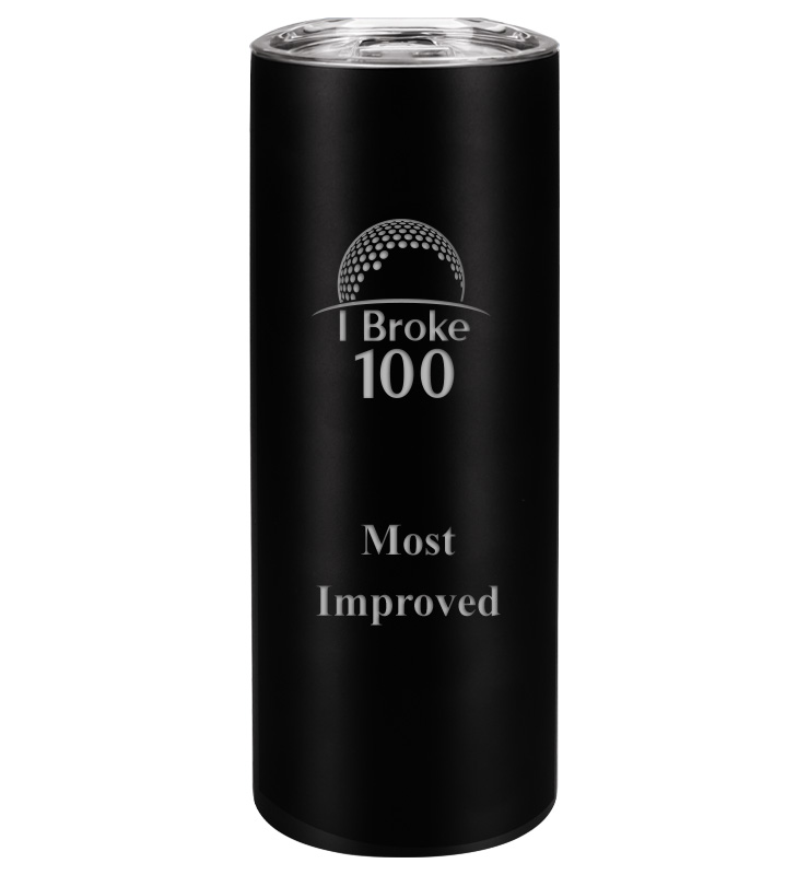 Golf Black Slim Tumbler 20oz