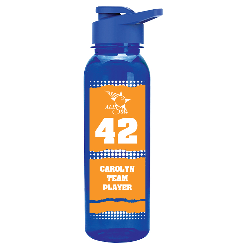Blue School Spirit Water Bottle 24oz - Orange White