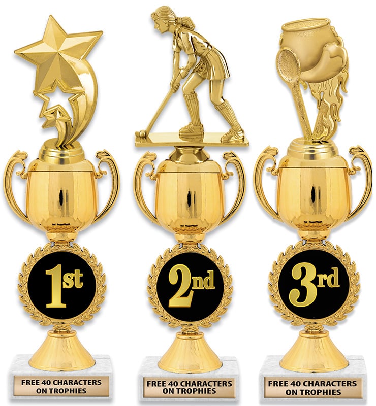 1st, 2nd & 3rd Place Chaplet Cup Trophies